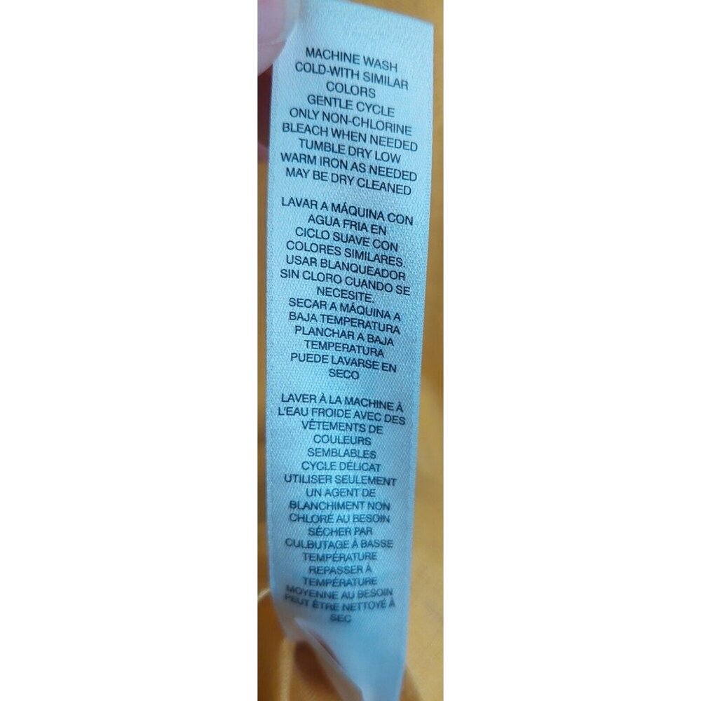 Chico's Women's Top Yellow Linen Lace Front Long Sleeve Tunic Shirt Blouse XL - Picture 11 of 14